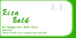 rita balk business card